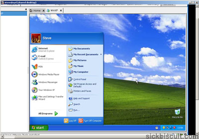 XP Start Menu and Desktop - Screenshot