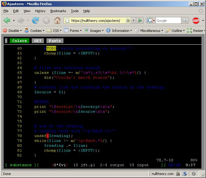 Ajaxterm - screenshot